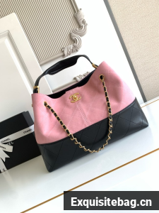 CHANEL Shopping Bag AS5434 black&pink