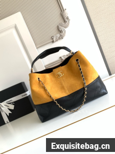 CHANEL Shopping Bag AS5434 black&yellow