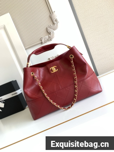 CHANEL Shopping Bag AS5434 red