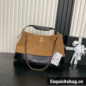 CHANEL Shopping Bag AS5634 Brown & Black
