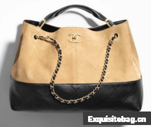 CHANEL Shopping Bag AS5657 Beige & Black
