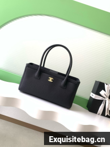 CHANEL Medium Tote Bag AS2156 black&gold-Tone Metal