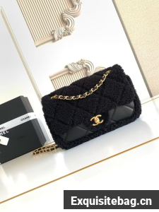 CHANEL Small Shoulder Bag Lambskin AS5149 black