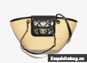 CHANEL Small Tote AS5951 Beige & black