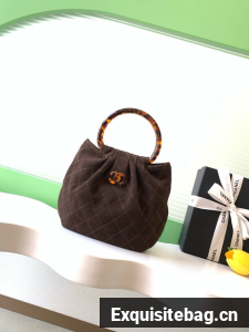 CHANEL Suede Small Hobo Bag AS6022 dark brown