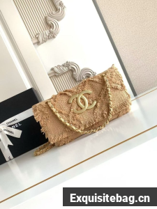 CHANEL small Flap Bag AS0001 Apricot