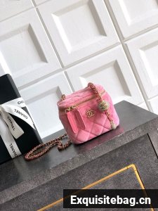 CHANEL velvet Small Vanity with Chain AP3941 pink