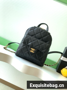 Chanel Backpack Calfskin & Gold Metal AS5793 Black
