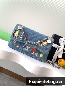 Chanel CLASSIC 11.12 HANDBAG AS1112 LIGHT BLUE