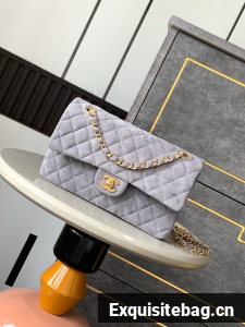 Chanel CLASSIC 11.12 HANDBAG velvet 1112 gray