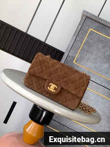 Chanel CLASSIC 11.12 SMALL HANDBAG velvet 1116 BROWN