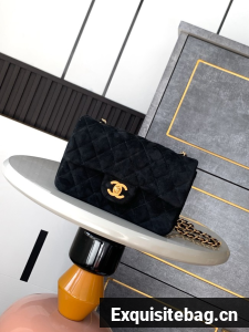 Chanel CLASSIC 11.12 SMALL HANDBAG velvet 1116 Black