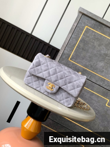 Chanel CLASSIC 11.12 SMALL HANDBAG velvet 1116 gray
