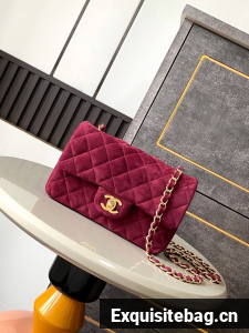 Chanel CLASSIC 11.12 SMALL HANDBAG velvet 1116 wine