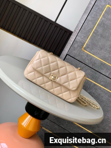 Chanel CLASSIC Original Lambskin 11.12 HANDBAG AS6564 light apricot