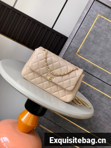 Chanel CLASSIC Original Lambskin 11.12 HANDBAG AS6565 light apricot