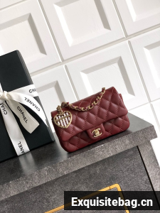 Chanel Classic Mini Bag with hook AP4760 burgundy