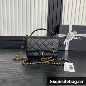 Chanel FLAP BAG WITH TOP HANDLE AS5317 black