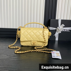 Chanel FLAP BAG WITH TOP HANDLE AS5317 yellow