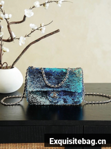 Chanel Fringed Sequins Flap Bag 24P 0888 blue