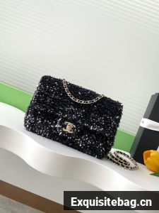 Chanel Fringed Sequins Flap Bag AS4561 black