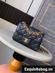 Chanel Grained Calfskin Shoulder Bag AS5329 black
