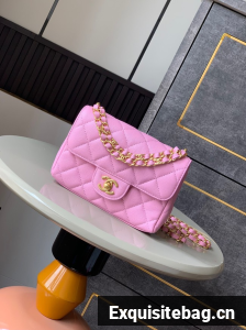 Chanel Grained Calfskin Shoulder Bag AS5329 pink