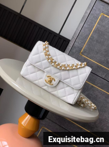 Chanel Grained Calfskin Shoulder Bag AS5330 white