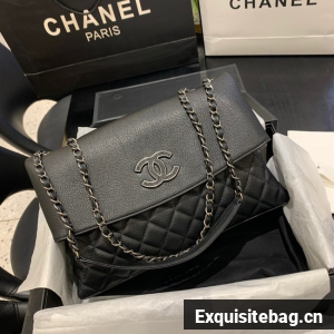 Chanel Grained Calfskin Shoulder Bag AS8095 black
