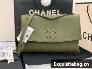 Chanel Grained Calfskin Shoulder Bag AS8095 green