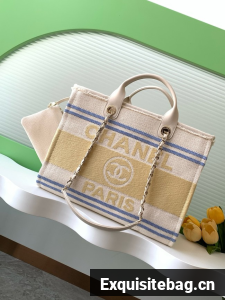 Chanel LARGE SHOPPING BAG Cotton Canvas A66941 yellow