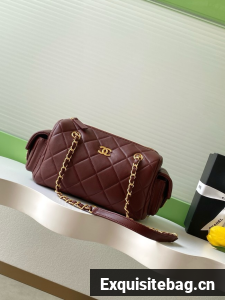 Chanel Lambskin Bowling Bag AS5791 burgundy