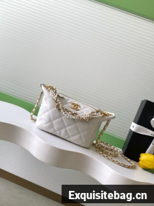 Chanel Lambskin Hobo Handbag AS5898 white