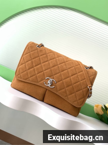 Chanel MAXI FLAP BAG Shoulder Bag AS6068 tan