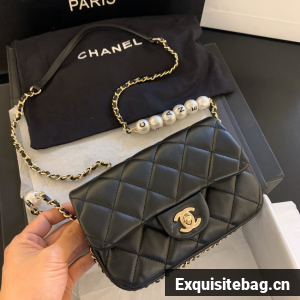 Chanel MINI CLASSIC HANDBAG Lambskin AS1436 black
