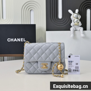 Chanel MINI FLAP BAG AS1786 light gray