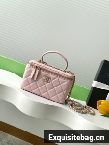 Chanel MINI FLAP BAG CLUTCH WITH CHAIN Gold-Tone Metal AP4325 PINK