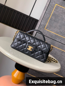 Chanel MINI FLAP BAG WITH TOP HANDLE AS5354 black