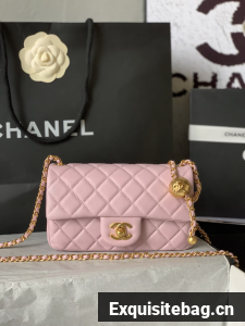 Chanel MINI Flap Bag Original Sheepskin Leather AS1787 Light Pink