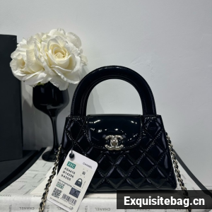 Chanel MINI SHOPPING BAG Patent leather AS4416 black