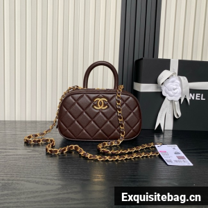 Chanel Mini Bowling Bag AS5572 Dark Brown