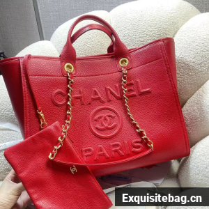 Chanel Original Leather LARGE SHOPPING BAG A66941 Red