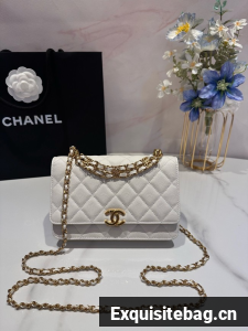 Chanel PHONE HOLDER WITH CHAIN AP3019 WHITE
