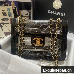 Chanel PVC Leather Shoulder Bag A5030 Black