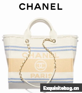 Chanel SHOPPING BAG Cotton Canvas AS3351 Yellow