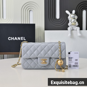 Chanel SMALL FLAP BAG AS1787 light gray