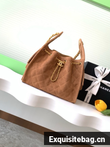 Chanel SUEDE HOBO BAG AS5293 brown