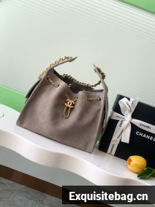 Chanel SUEDE HOBO BAG AS5293 dark gray