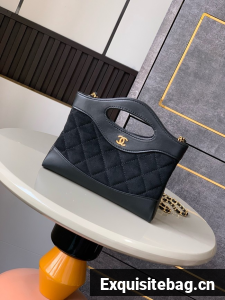 Chanel SUEDE mini 31 bag AP3656 black