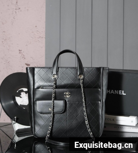 Chanel Sheepskin Tote Bag AS8327 black